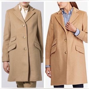 NEW, Ralph Lauren Camel Wool Reefer Long Coat
